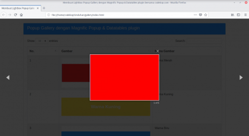 Cara Membuat Lightbox Popup Gallery dengan Magnific Popup & Datatables plugin