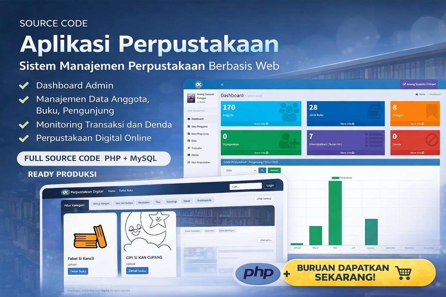 Source Code Aplikasi Sistem Informasi Perpustakaan berbasis Website