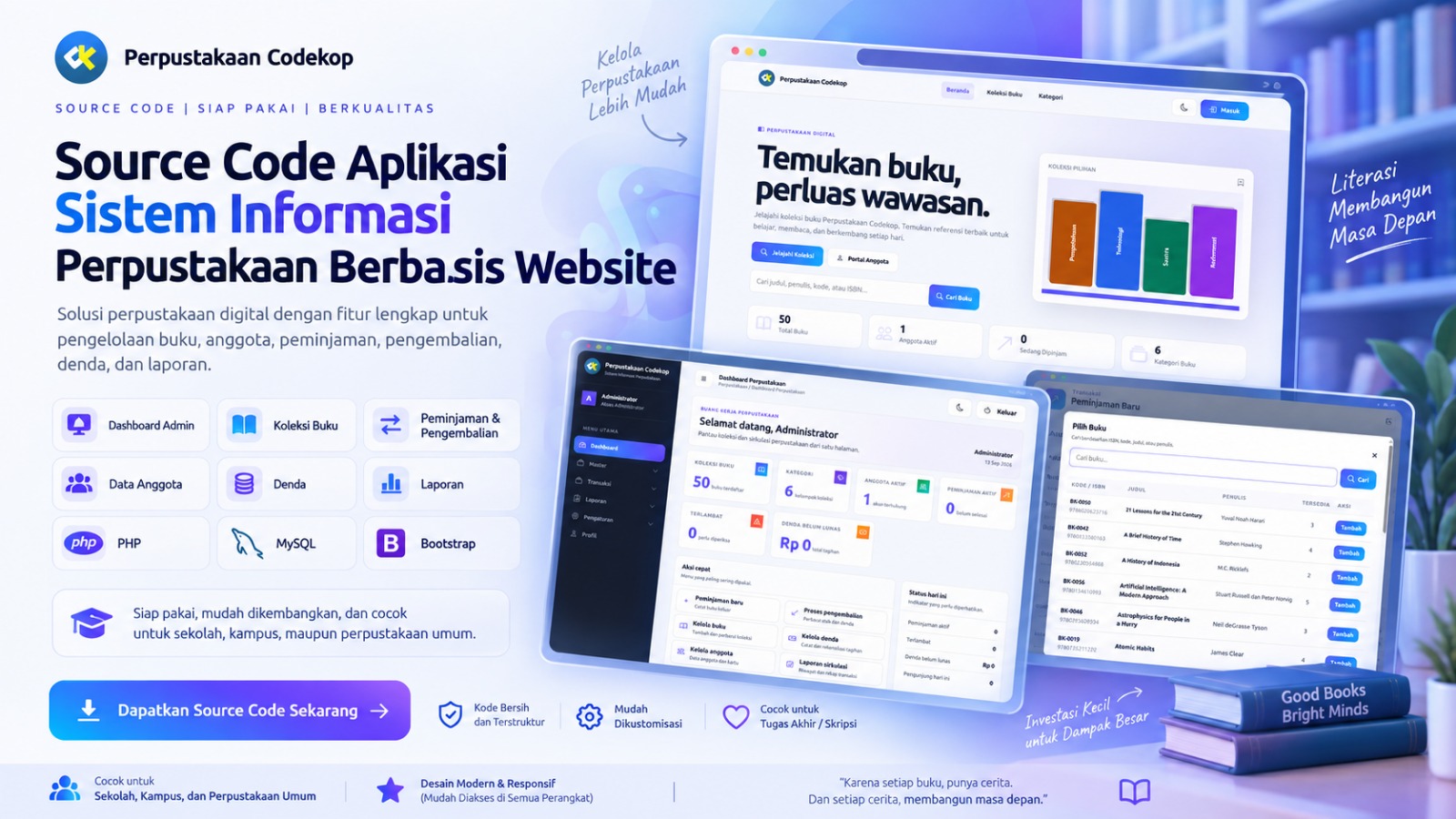 Source Code Aplikasi Sistem Informasi Perpustakaan berbasis Website