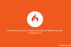Cara Membuka atau Enable Debug Error Reporting pada CodeIgniter 4