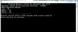Source Code Konversi Waktu dari Detik ke Jam Menit Detik  dengan Dev C++