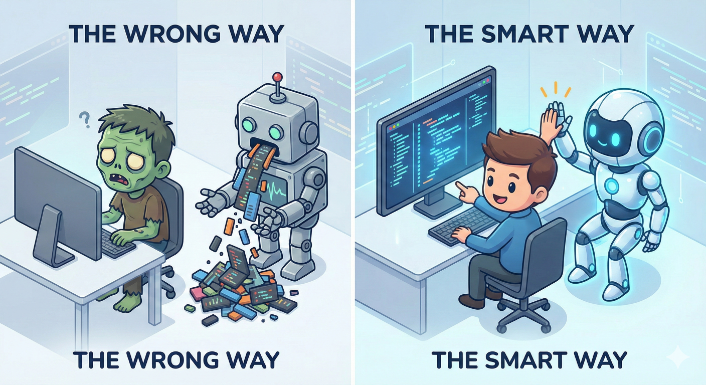 Belajar Coding Era AI: Cara Pakai ChatGPT/Claude Biar Pinter, Bukan Jadi "Copy-Paste Zombie". 🧟‍♂️🤖