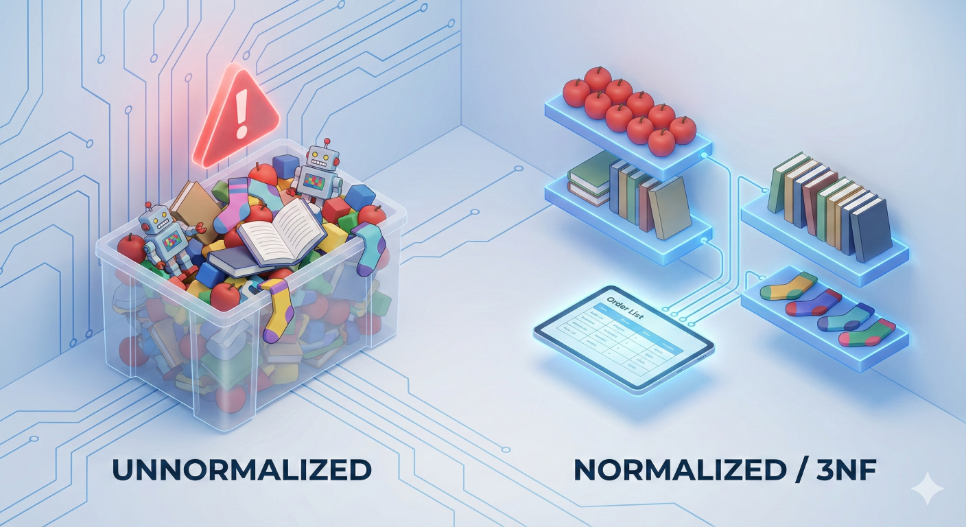 Stop Simpan Semua Data di Satu Tabel! Kenalan sama Normalisasi Biar Skripsimu Nggak Ditolak Dosen. 📊