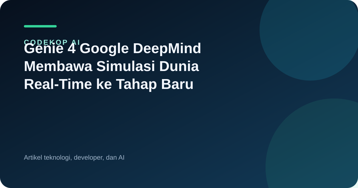 Genie 4 Google DeepMind Membawa Simulasi Dunia Real-Time ke Tahap Baru
