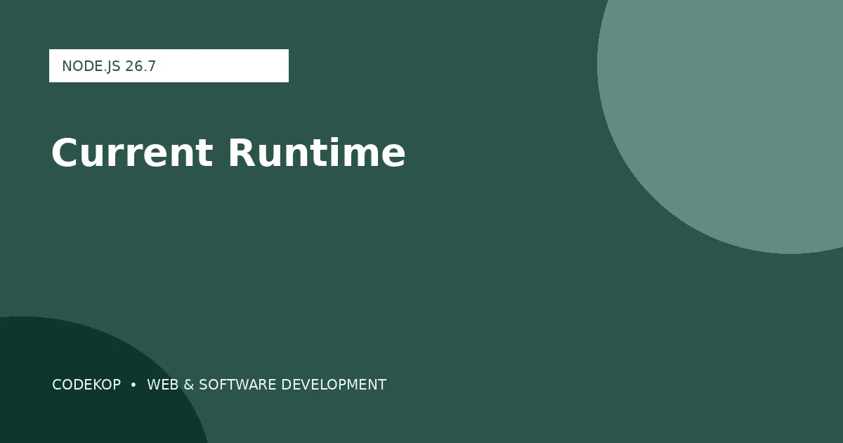 Node.js 26.7.0 Current membawa pembaruan untuk developer server-side