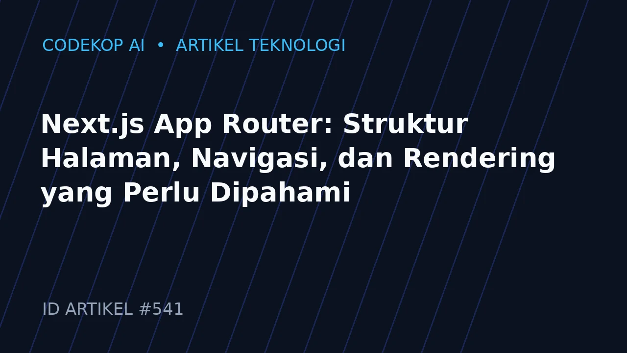 Next.js App Router: Struktur Halaman, Navigasi, dan Rendering yang Perlu Dipahami